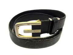 ChristianDior クリスチャンディオール レザー シルバー金具 ベルト レディース メンズ ブラック系 DM2382