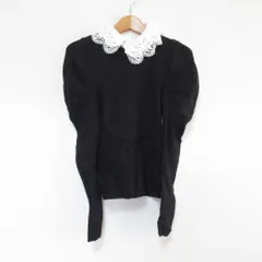 美品 23AW SNIDEL スナイデル レースカラーリブニットブラウス F ブラック レディース 古着 中古 USED