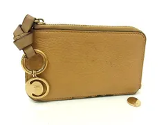 Chloe クロエ アルファベット レザー フラグメントケース コインケース コインパース カードケース レディース ブラウン系 DM3364