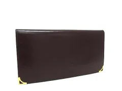 ■美品■ LANVIN ランバン レザー 二つ折り 長財布 ウォレット 札入れ メンズ レディース ボルドー系 DM3373のサムネイル