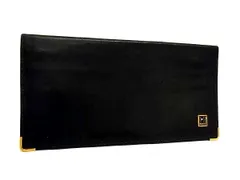 ■美品■ dunhill ダンヒル レザー 二つ折り 長財布 ウォレット 小銭入れ 札入れ カード入れ メンズ ブラック系×ゴールド系 DM3553