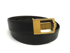 LANVIN ランバン レザー ゴールド金具 ベルト 表記サイズ 105/42 ビジネス 紳士 メンズ ブラック系 DM3562のサムネイル