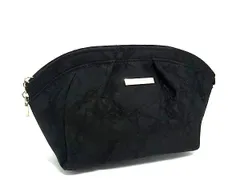 ■美品■ YVESSAINTLAURENT イヴサンローラン ナイロンキャンバス ロゴ メイクポーチ マルチケース 小物入れ ブラック系 DM3573