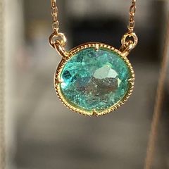超希少✨️K22大粒9ct パライバカラーネオングリーントルマリンリング 