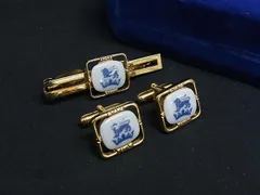Royal Copenhagen ロイヤル コペンハーゲン カフスボタン タイピン アクセサリー 2点セット メンズ ゴールド系×ホワイト系 DM3463のサムネイル