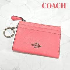 COACH コーチ パスケース キーケース コインケース ピンク系 キーリング 小物 レディース 通勤 通学
