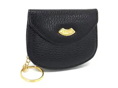 ■美品■ BALLY バリー レザー キーチェーン付き コインケース コインパース 小銭入れ マルチケース 小物入れ ブラック系 DM3817