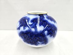 九谷焼 染付タコ唐草 花瓶(8.5号） - メルカリ