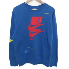 美品 NIKE ナイキ クルーネック ロゴスウェット トレーナー M ブルー メンズ 古着 中古 USED