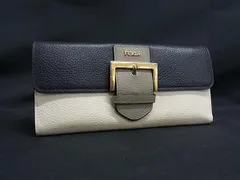 FURLA フルラ レザー 二つ折り 長財布 ウォレット 札入れ 小銭入れ カード入れ レディース アイボリー系×ブラック系 DM3863