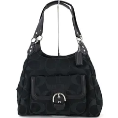 コーチ バッグ レディース ショルダーバッグ シグネチャー F24742 ブラック 肩掛け ブラック キャンバス レザー アクトワン【中古】