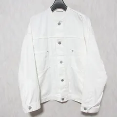 美品 DRESSTERIOR ドレステリア スタンドカラーデニムジャケット 085-46002 38 ホワイト レディース 古着 中古 USED