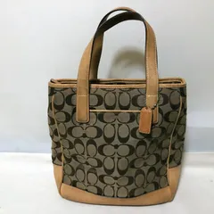 D749　COACH　コーチ　ハンドバッグ　キャンバス　モノグラム　ブラウン