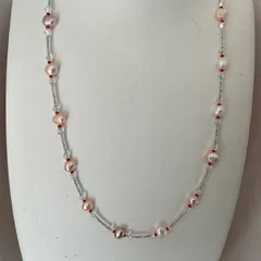 淡水本真珠★ビーズ入り★スワロスキー★パールネックレス★ハンドメイド★ファッション★デザイン★ネックレス