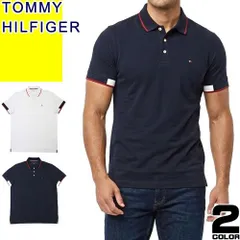 トミーヒルフィガー TOMMY HILFIGER ポロシャツ 半袖 メンズ ロゴ 刺繍 鹿の子 ワンポイント 定番 コットン ゴルフ おしゃれ 大きいサイズ ブランド 白 ホワイト FLAG SLIM POLO XM07207