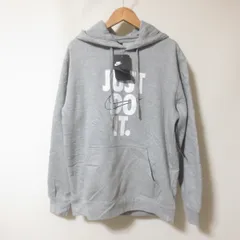 C508　タグ付き新品　NIKE　ナイキ　ロゴプリント　プルオーバー　スウエット　トレーナー　フーディー　パーカー　グレー　S　Just Do It