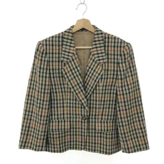DAKS LONDON ダックスロンドン テーラードジャケット サイズ:11号 チェック柄/ウール100％ ヴィンテージ品   ベージュ レディース / 240001181130