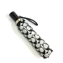 COACH コーチ 折りたたみ傘  ワンタッチ/ロゴ/シグネチャー    グレー ユニセックス / 240001190440