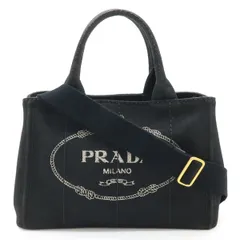 PRADA プラダ CANAPA カナパ ハンドバッグ 2WAY ショルダーバッグ 斜め掛け キャンバス NERO ブラック ゴールド金具 1BG439