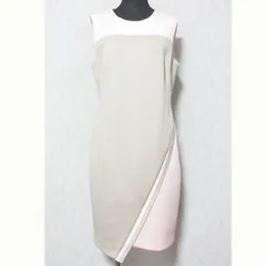 美品 TOMMY HILFIGER トミーヒルフィガー ノースリーブ ジャージー ワンピース 8 ピンク ベージュ レディース 古着 中古 USED