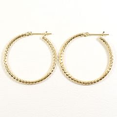 K18 Pt プラチナ コンビ ミラーボールカット フープピアス 18金 ピアス 