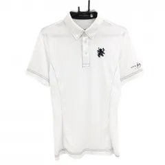 【美品】ビバハート 半袖ポロシャツ 白 ボタンダウン ロゴ刺しゅう メンズ 48(M) ゴルフウェア VIVA HEART