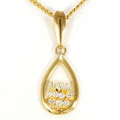 K18YG ネックレス ダイヤモンド 総重量約2.6g 約38cm