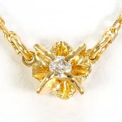 K18YG ネックレス ダイヤモンド 総重量約1.7g 約38cm