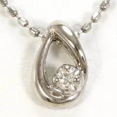 テイクアップ TAKE-UP K10WG ネックレス ダイヤモンド 0.02ct 総重量約1.4g 約40cm