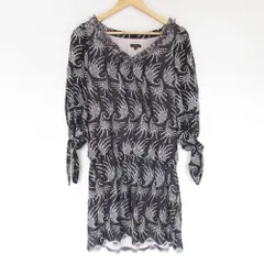 美品 TOCCA トッカ 長袖 刺繍ワンピース 0 ブラック レディース 古着 中古 USED