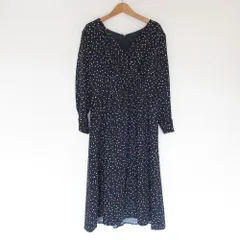 美品 GREEN LABEL RELAXING グリーンレーベルリラクシング ユナイテッドアローズ CS カシュクール ワンピース ネイビー レディース 古着 中古 USED