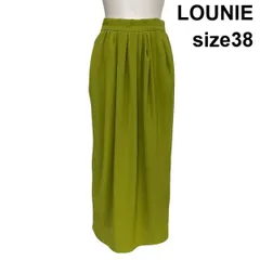 ◇ ルーニィ LOUNIE バレルスカート ロングスカート フロントタック セミフレア ピスタチオ ライトグリーン 38 M 9号 レディース S6C178