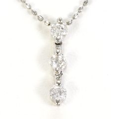K18WG ダイヤ入 ペンダント ネックレス トリロジー ベリテ - メルカリ