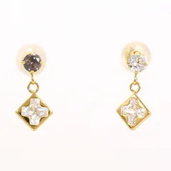 K10YG ピアス ジルコニア 総重量約0.4g