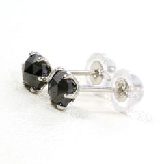 pt900 天然ブラックダイヤモンド ピアス 計1.0ct 鑑別書付 - メルカリ