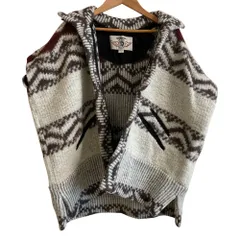 美品 DIESEL ディーゼル ネイティブ柄 ワイド ニットベスト ジャケット XSサイズ アイボリー レディース 古着 中古 USED