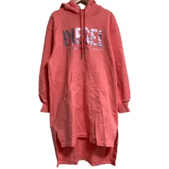 良品 DIESEL ディーゼル ロゴプリント スウェットパーカー ワンピース サイズXS ピンク レディース 古着 中古 USED