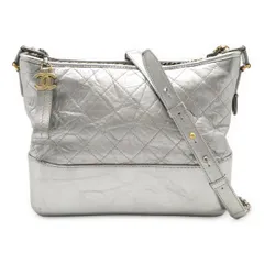 CHANEL シャネル ガブリエル ドゥ シャネル マトラッセ ラージ ホーボー チェーンショルダーバッグ カーフスキン メタリックシルバー A93824