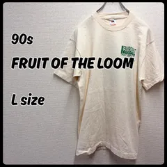 FRUIT OF THE LOOM トップス Tシャツ プリント USA製 ホワイト Lサイズ 古着 ヴィンテージ