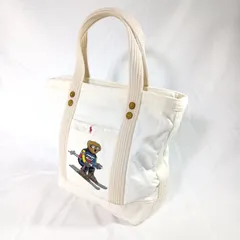 【人気】ポロラルフローレン トートバッグ ポロベア スキー キャンバス ファスナー付 訳あり