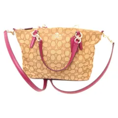 【COACH/コーチ】　シグネチャー　2way　ショルダーバッグ　トートバッグ　ピンク　レディース