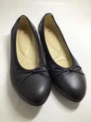 早い者勝ち【未使用】DIANA WELL FIT バレエシューズ ブラック 23.5cm 日本製 リボン フラットシューズ