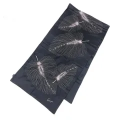 KENZO ケンゾー ストール  リーフ刺繍/   シルク100％ ブラック ユニセックス / 240001191685のサムネイル