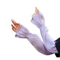 [Liebendo] アームカバー レディース UVカットアームカバー 腕カバー パール おしゃれ かわいい 日焼け防止 ひんやり冷感 滑り止め 通気性 伸縮性 吸汗速乾 紫外線対策 (ラベンダー) [ラベンダー]