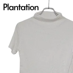 Plantation プランテーション ホワイト 半袖 カットソー Tシャツ ハイネック 綿100% 日本製 エイ・ネット Mサイズ相当 レディース 清潔感 上質素材 製品染め シンプル コットン 柔らか 無地 トップス 白 美品 春夏秋 326KJのサムネイル
