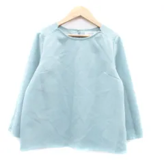 オペークドットクリップ OPAQUE.CLIP ブラウス カットソー ラウンドネック 七分袖 無地 S 水色 ライトブルー /HO23