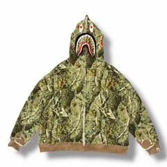 参考上代143000円 SAINT MICHAEL  × A BATHING APE 25AW BAPE_ZIP HOODIE ジップフーディー シャークパーカー セントマイケル  × アベイシングエイプ SM-HR1-0000-C38 カモ （10463M）