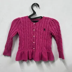 正規品/3/3T ラルフローレン キッズ ケーブル編み カーディガン SS