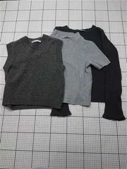 ◇ Θ ザラ ZARA ニットベスト Sサイズ グレー系 レディース E  【1602130000340】