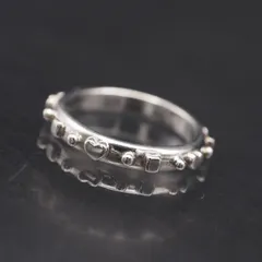 R709 ヴィンテージ 925S刻印 リング ハート デザイン シルバー 指輪 11号